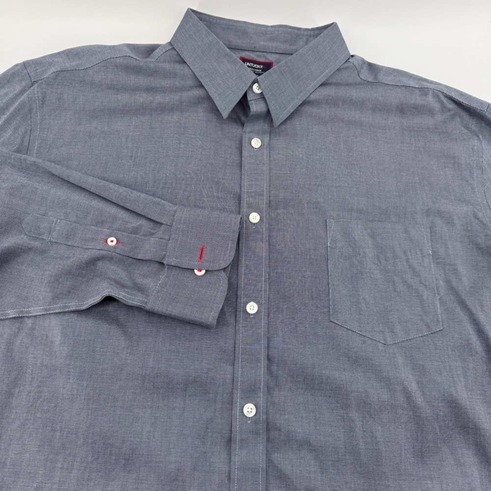UNTUCKit Pio Cesare Wrinkle Free Relaxed‎ Fit Shirt Mens XXXL Navy Blue 35451